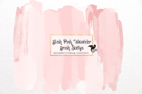 Blush Pink Watercolor Brush Strokes PNG