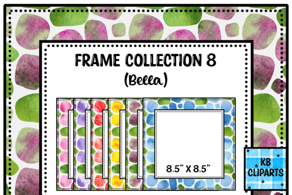 Frames Set 8 Watercolor Square Bella