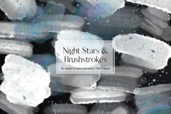 Glitter IWhite Watercolour Brushstrokes