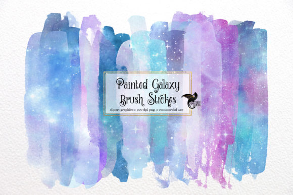 Painted Galaxy Watercolor Brush Strokes