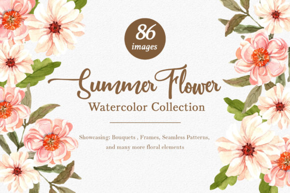 Summer Flower Wedding Watercolor Illustrations