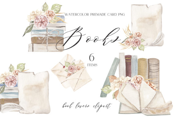Watercolor Book Clipart Png and Illustrations