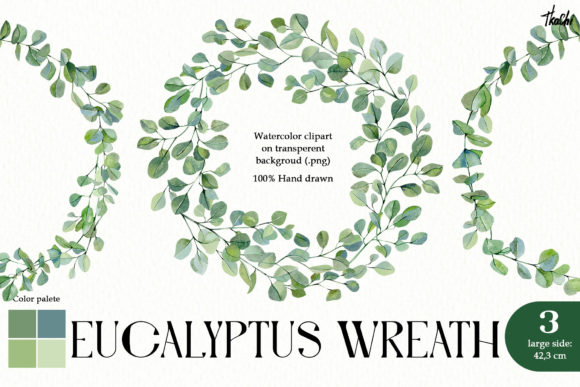 Watercolor Greenery Eucalyptus Wreath