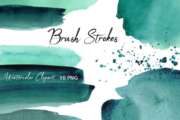 Watercolor Mint Brush Stroke Clipart