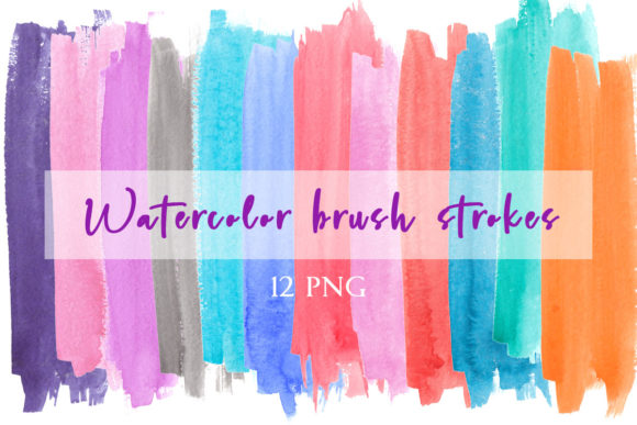 Watercolor Multicolored Brush Strokes Illustrations