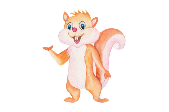 Watercolor Squirrel Graphic Illustrations
