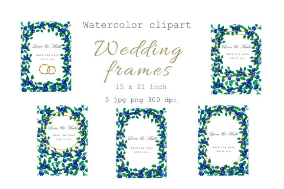 Watercolor Wedding Frame.Wreath Flower Illustrations