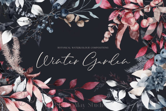 Winter Botanical Compositions Watercolor
